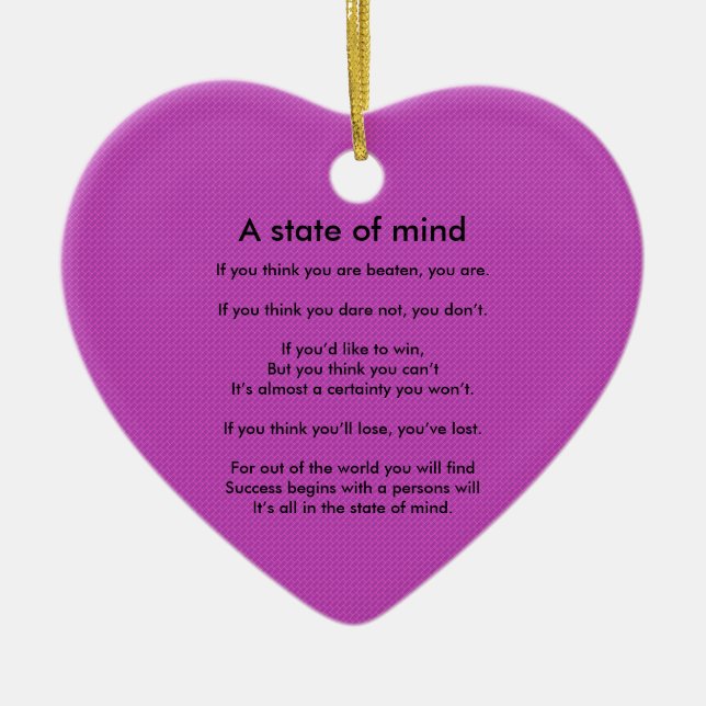 A State of Mind Ornament (Front)