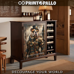 A steampunk english bulldog in London Tissue Paper