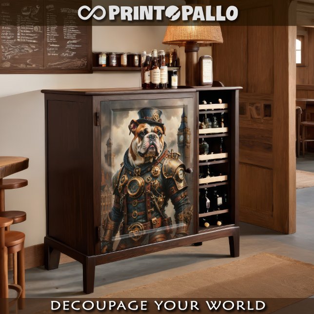 A steampunk english bulldog in London Tissue Paper (Creator Uploaded)