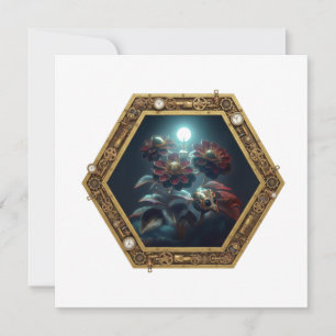 A Steampunk Hummingbird In A Steampunk Frame Invitation