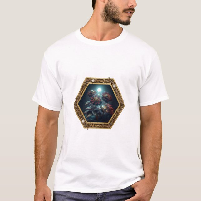 A Steampunk Hummingbird  In A Steampunk Frame T-Shirt (Front)