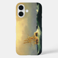 A steamship in a storm in the Atlantic Ocean