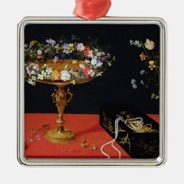 A Still Life of a Tazza with Flowers Metal Tree Decoration (Front)
