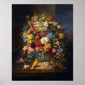 A Still Life of Flowers by Hans Zatzka - poster