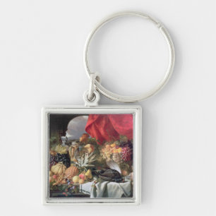 A Still Life of Game Birds and Numerous Fruits Key Ring