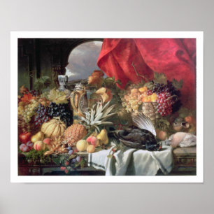 A Still Life of Game Birds and Numerous Fruits Poster