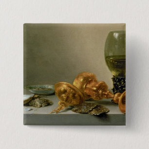 A Still Life with a Roemer and a Gilt Cup 15 Cm Square Badge