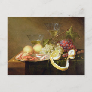 A still life with glasses postcard