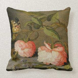 A Still Life with Roses on a Ledge Cushion
