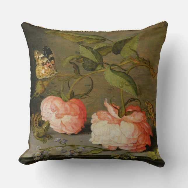 A Still Life with Roses on a Ledge Cushion (Front)