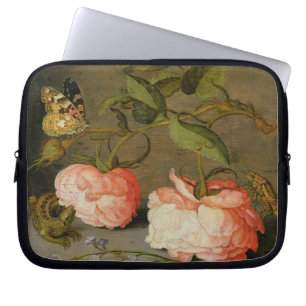A Still Life with Roses on a Ledge Laptop Sleeve