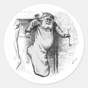 A Stocking Full (1879) by Thomas Nast. Classic Round Sticker