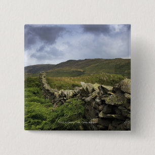 A Stone Fence Through Fields 15 Cm Square Badge