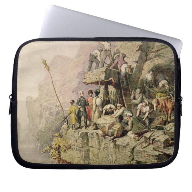 A Stone Quarry, 1833 (colour litho) Laptop Sleeve (Front)