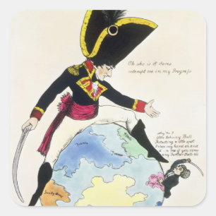 A Stoppage to a Stride over the Globe, 1803 Square Sticker