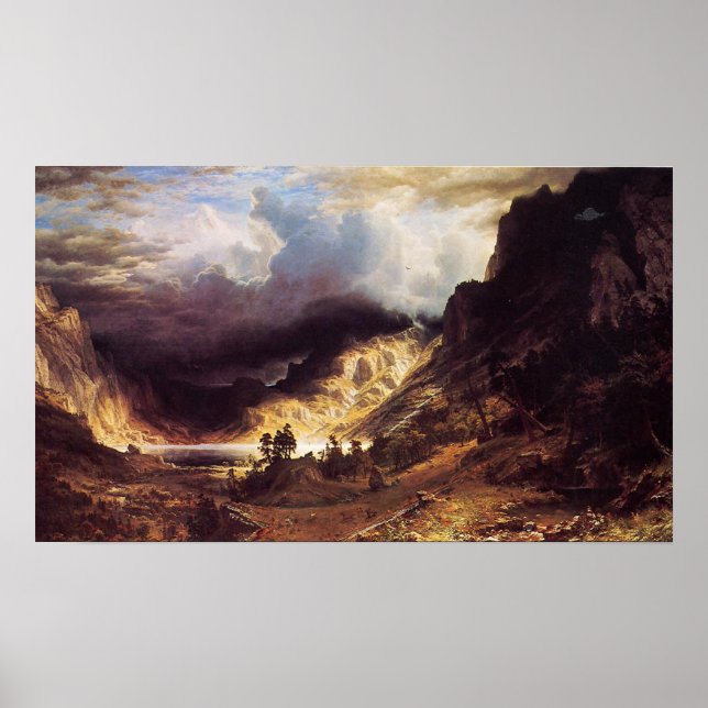 A storm in the Rock Mountains, Bierstadt Albert Poster (Front)