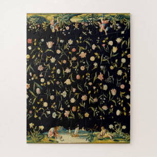 A story puzzle, black & gold, 2 colourful scenes jigsaw puzzle