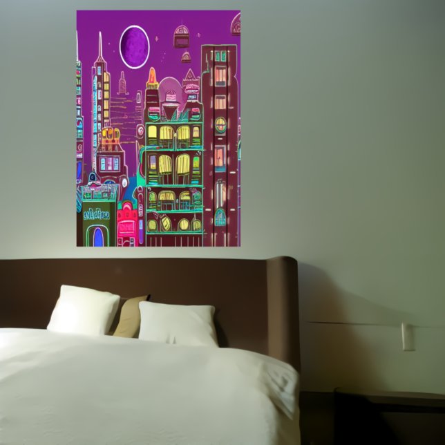 A strange colourful city | AI Art Poster (Creator Uploaded)