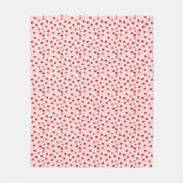 A Strawberry A Day Keeps The Blues Away Fleece Blanket (Front)