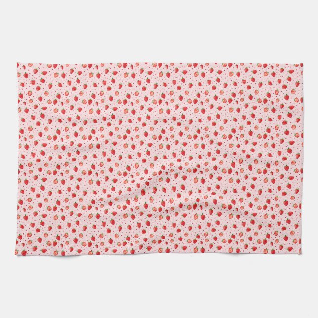 A Strawberry A Day Keeps The Blues Away Tea Towel (Horizontal)