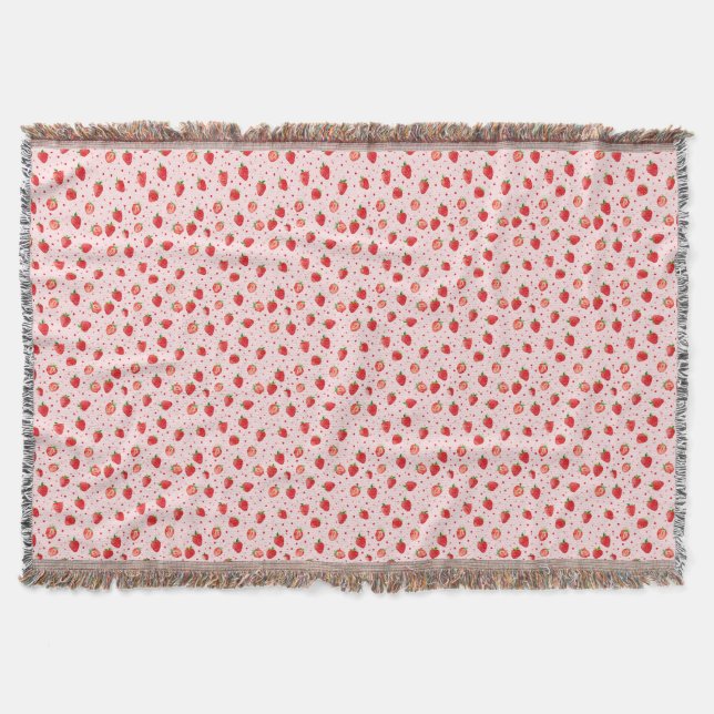 A Strawberry A Day Keeps The Blues Away Throw Blanket (Front)