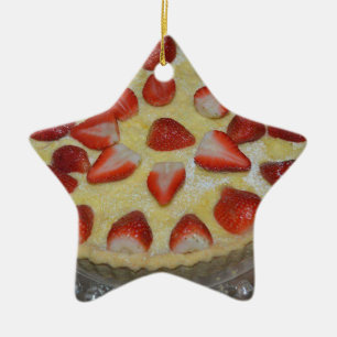 A strawberry cake ceramic tree decoration