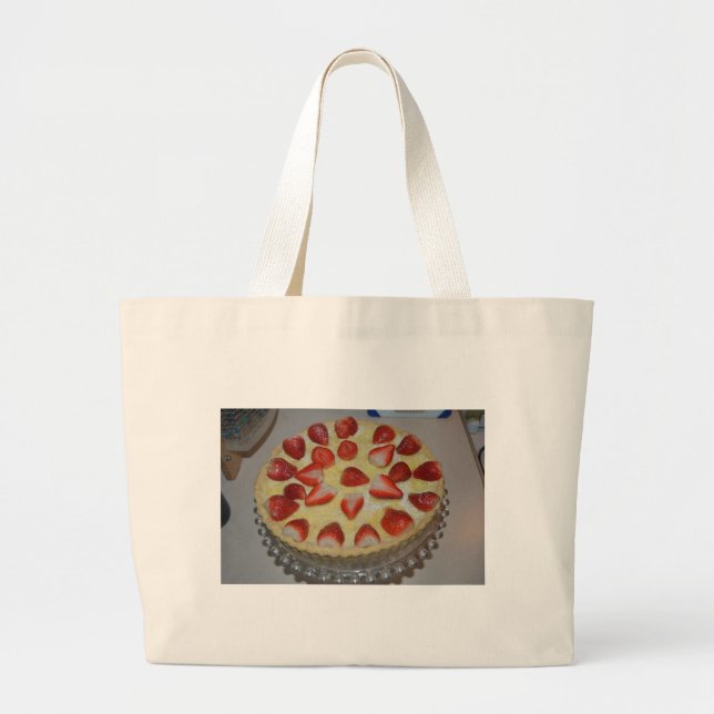 A strawberry cake large tote bag (Front)