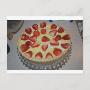 A strawberry cake postcard