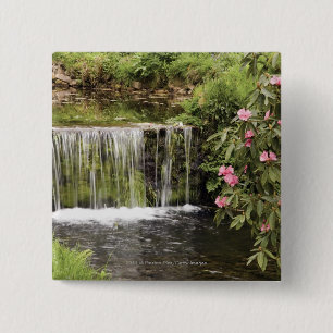 A Stream And Waterfall In Dartmoor National Park 15 Cm Square Badge