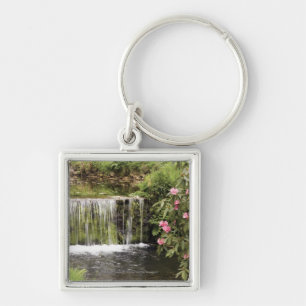 A Stream And Waterfall In Dartmoor National Park Key Ring