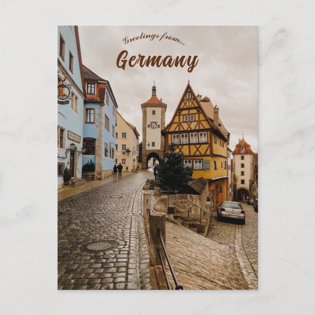 A Street in Rothenburg Germany Postcard (Front)