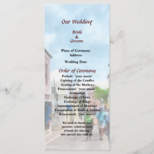 A Street in St George Bermuda Wedding Program Programme