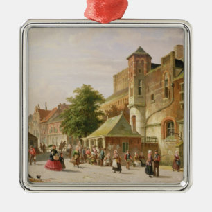 A Street Scene in Amsterdam Metal Tree Decoration