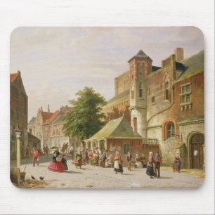 A Street Scene in Amsterdam Mouse Pad