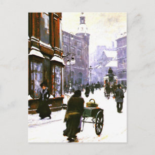 A Street Scene in Winter, Copenhagen Postcard