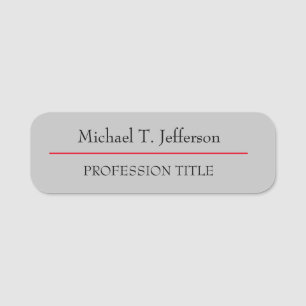 A striking design with classic fonts name tag