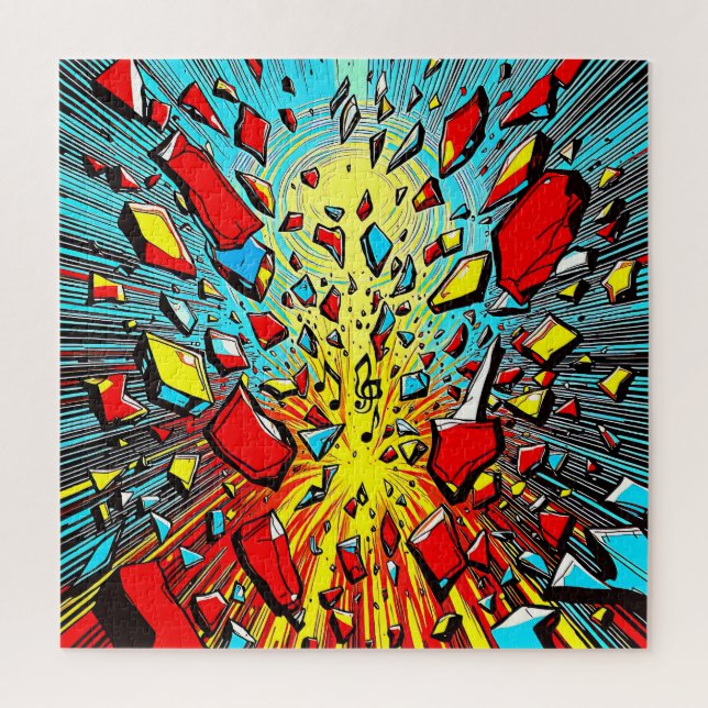 A striking explosion of abstract shapes  jigsaw puzzle (Vertical)