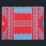 A striking pattern of red and blue, elegantly fram calendar<br><div class="desc">Make a bold statement in your living space with our stunning wall decor, 
featuring a striking red and blue pattern complemented by a sleek blue border. 
Transform any room into a sophisticated haven with this visually striking piece.</div>
