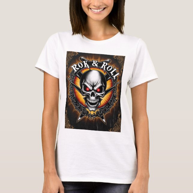A Striking 'Skull' Rock And Roll Band T-Shirt (Front)