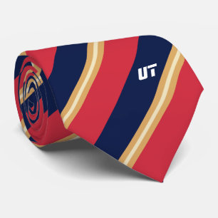 A Striped Tie in Blue, Red and Yellow Neck Tie