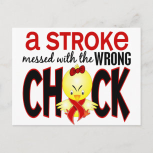 A Stroke Messed With The Wrong Chick Postcard