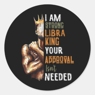 A Strong Libra King In Crown Zodiac Horoscope Gift Classic Round Sticker
