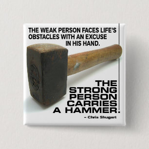 A Strong Person Carries A Hammer - Gym Workout 15 Cm Square Badge