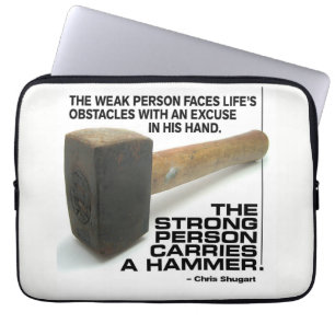 A Strong Person Carries A Hammer - Gym Workout Laptop Sleeve