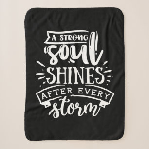 A strong soul shines after - white sherpa blanket