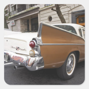 A Studebaker Silver Hawk Classic Car parked on a Square Sticker