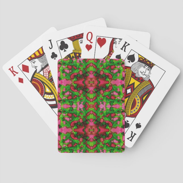 A Study in Pink & Green Playing Cards (Back)