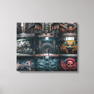 A stunning compilation of street art graffiti pict canvas print