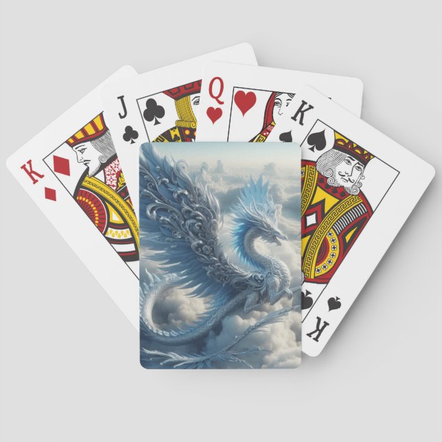 A Stunning Dragon Surrounded by Clouds  Playing Cards (Back)