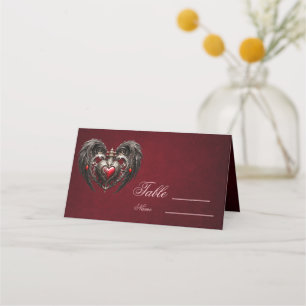 A stunning gothic heart  place card